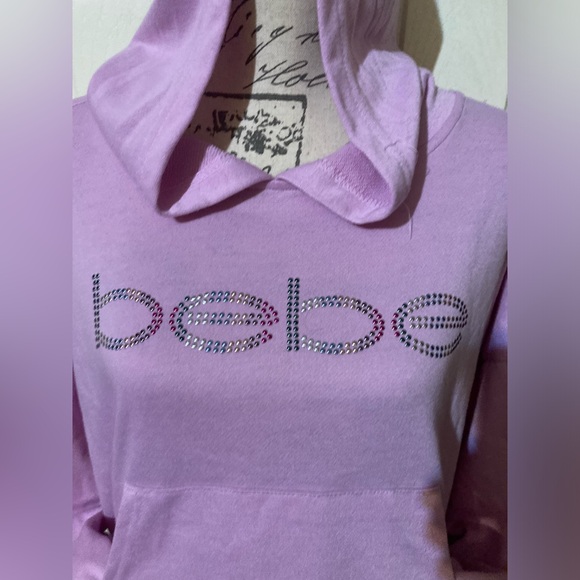 NWT Size Large BEBE Sport Rhinestone Pullover Hooded Sweatshirt - Picture 12 of 16